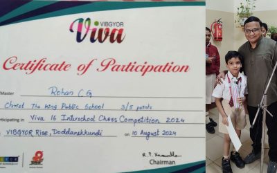 Proud Moment: Rohan C G Shines in Viva Interschool Chess Competition