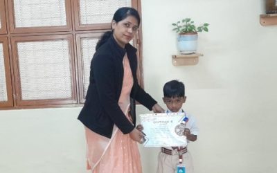 Mitansh V P of LKG B Wins 1st Place in Inter-School Roller Skating Competition!